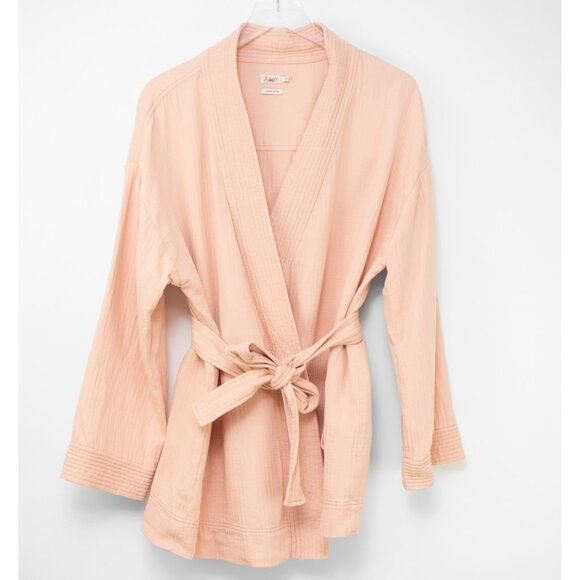 Faherty Hidden Hills Organic Cotton Tie Front Jacket Natural Preppy Size Large - Picture 2 of 7